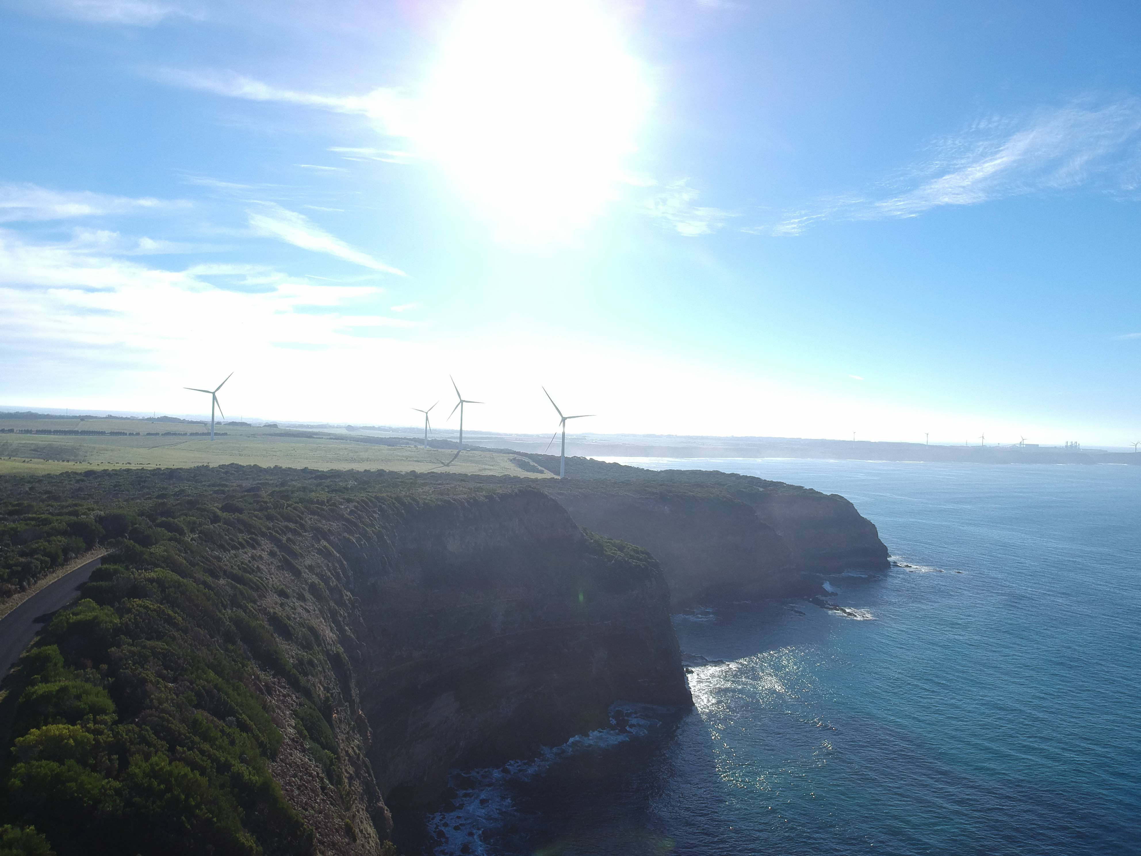Wind farm aerial view